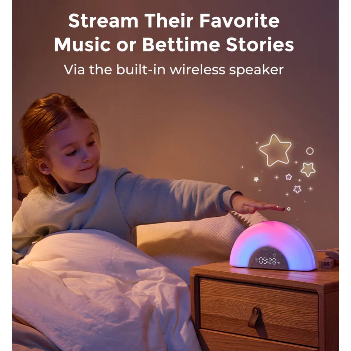 Momcozy Sound Machine with Dynamic Lights and App Control - Rainbow Light - Multifunctional and Family Friendly